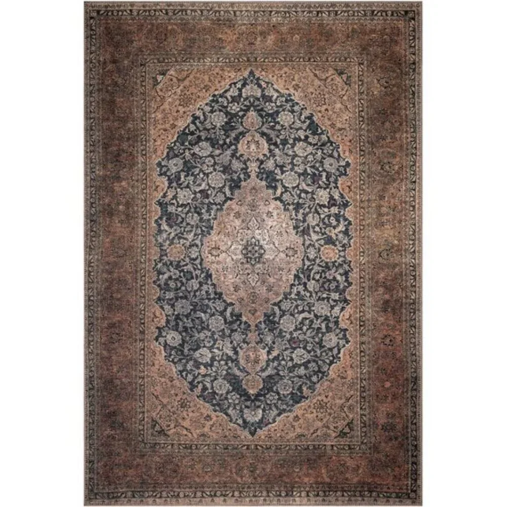 New 3x5 Washable Entry Area Rug, Vintage Non-Slip Low Pile Carpet for Home Decor